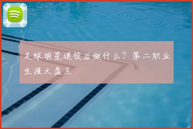 足球明星退役后做什么?第二职业生涯大盘点